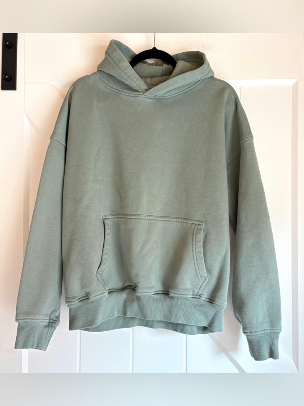Hours Collection Vintage Sage Green Oversized Heavyweight Drop Shoulder Hoodie M